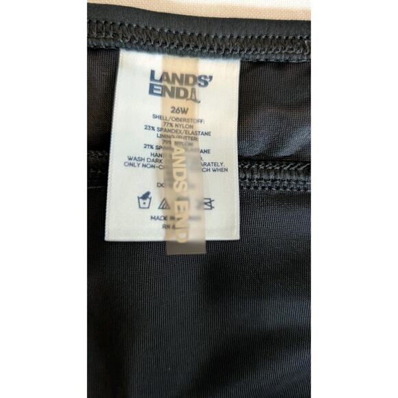 LAND'S END Black Swimwear Bottoms Lined Board Shorts Size 26W - Picture 2 of 8